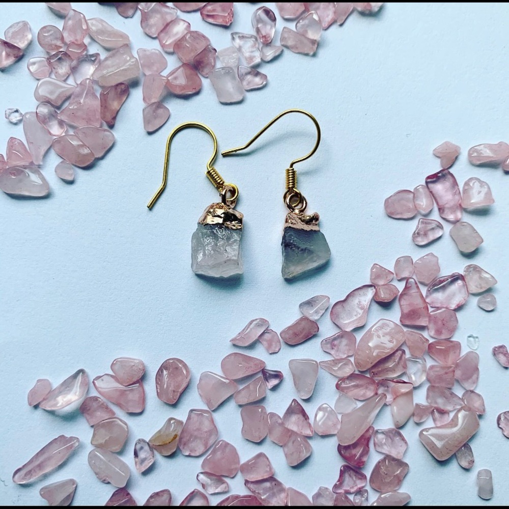 Natural Rose Quartz earrings